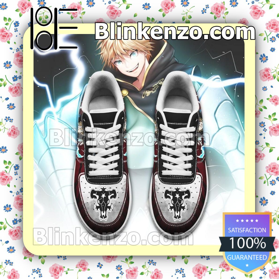 Perfect Luck Voltia Black Bull Knight Black Clover Anime Nike Air Force Sneakers