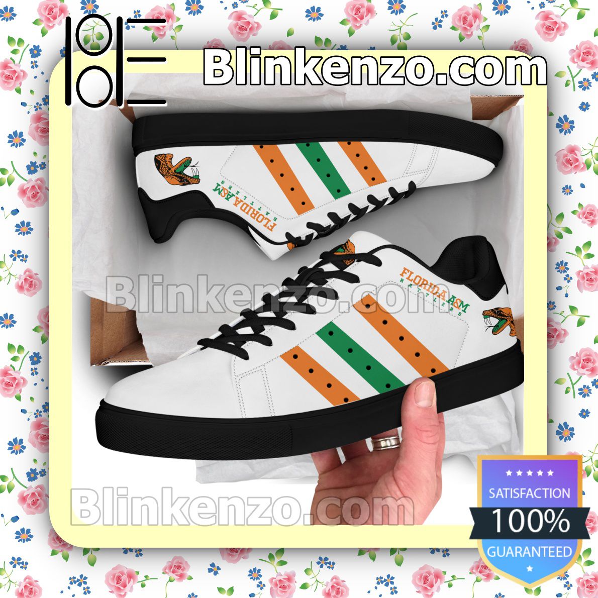 Florida A&M Rattlers Logo Print Low Top Shoes