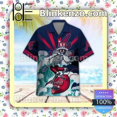 MLB Atlanta Braves Grateful Dead Summer Beach Shirt a