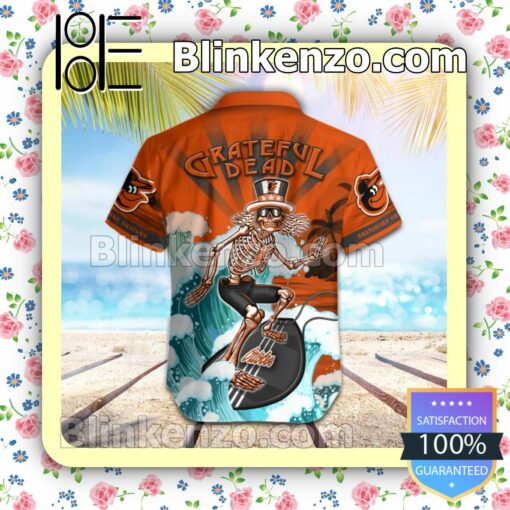 MLB Baltimore Orioles Grateful Dead Summer Beach Shirt b