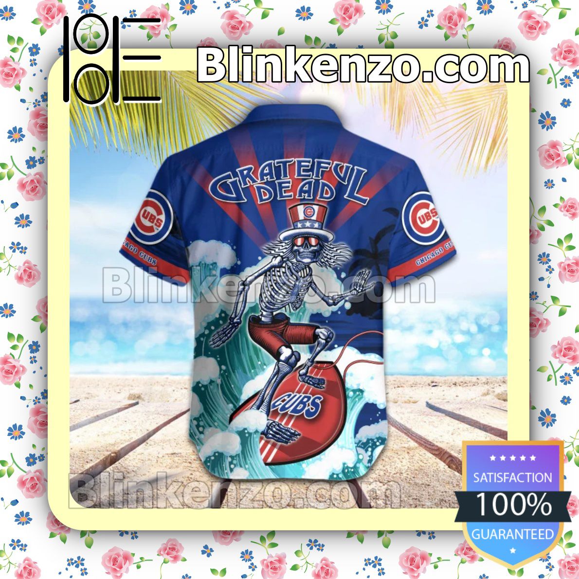 Excellent MLB Chicago Cubs Grateful Dead Summer Beach Shirt