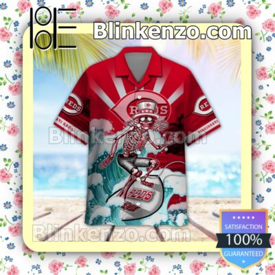 MLB Cincinnati Reds Grateful Dead Summer Beach Shirt a