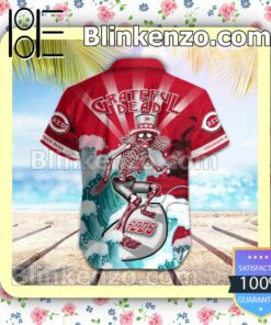 MLB Cincinnati Reds Grateful Dead Summer Beach Shirt b