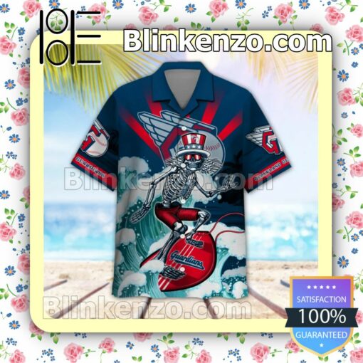 MLB Cleveland Guardians Grateful Dead Summer Beach Shirt a