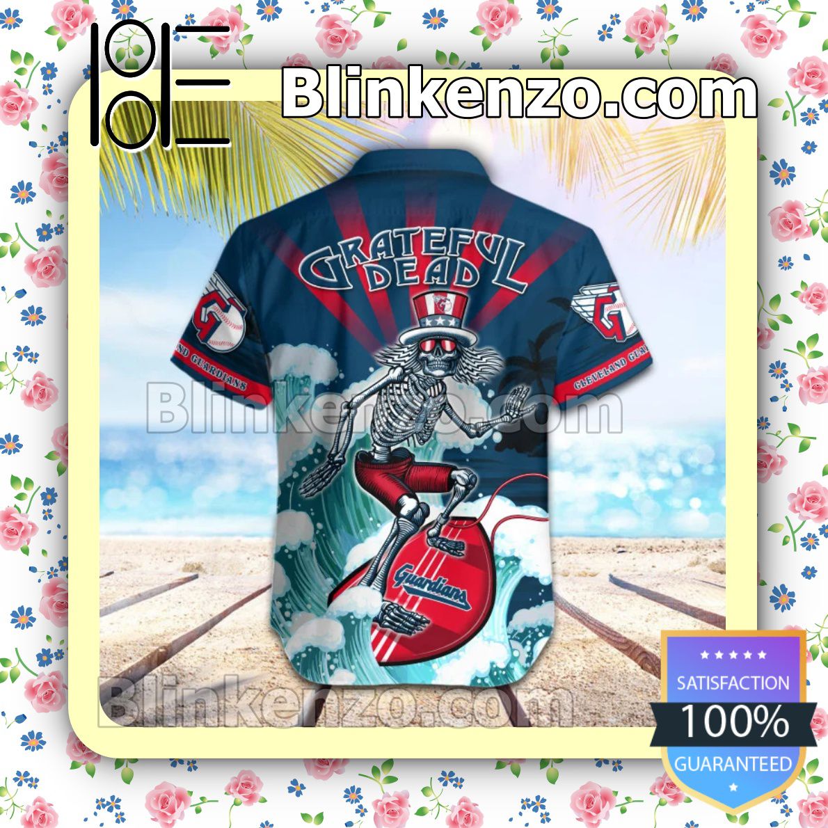Popular MLB Cleveland Guardians Grateful Dead Summer Beach Shirt