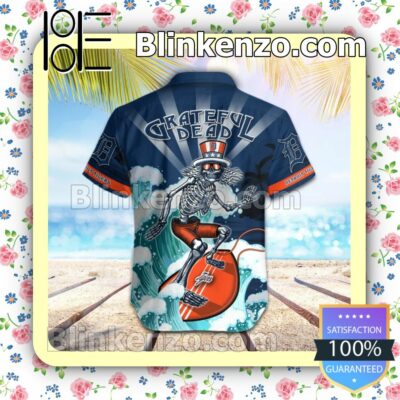 MLB Detroit Tigers Grateful Dead Summer Beach Shirt b