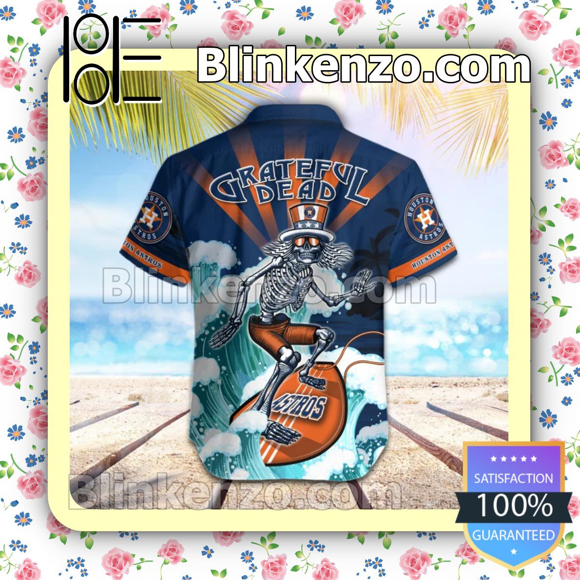 Adult MLB Houston Astros Grateful Dead Summer Beach Shirt