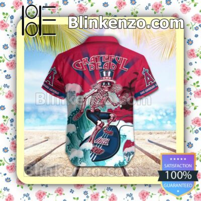 MLB Los Angeles Angels Grateful Dead Summer Beach Shirt b