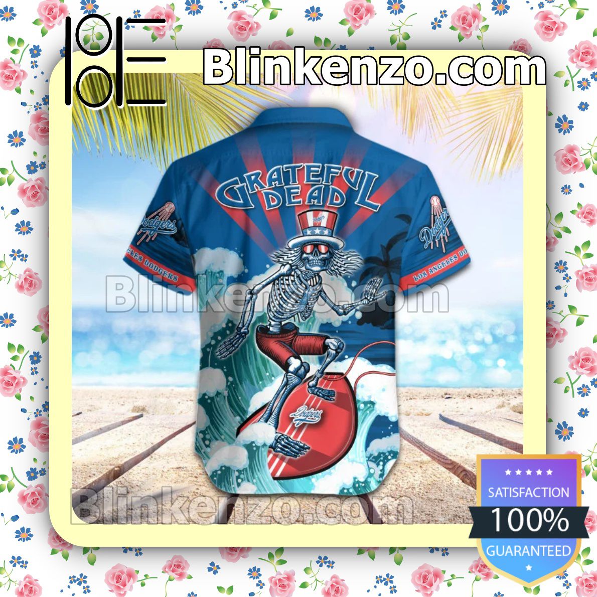 Drop Shipping MLB Los Angeles Dodgers Grateful Dead Summer Beach Shirt
