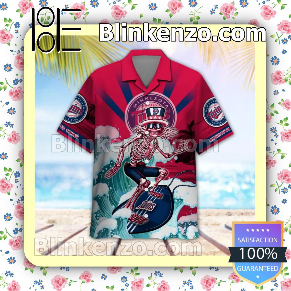 Free MLB Minnesota Twins Grateful Dead Summer Beach Shirt