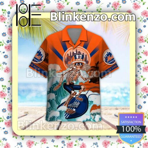 MLB New York Mets Grateful Dead Summer Beach Shirt a