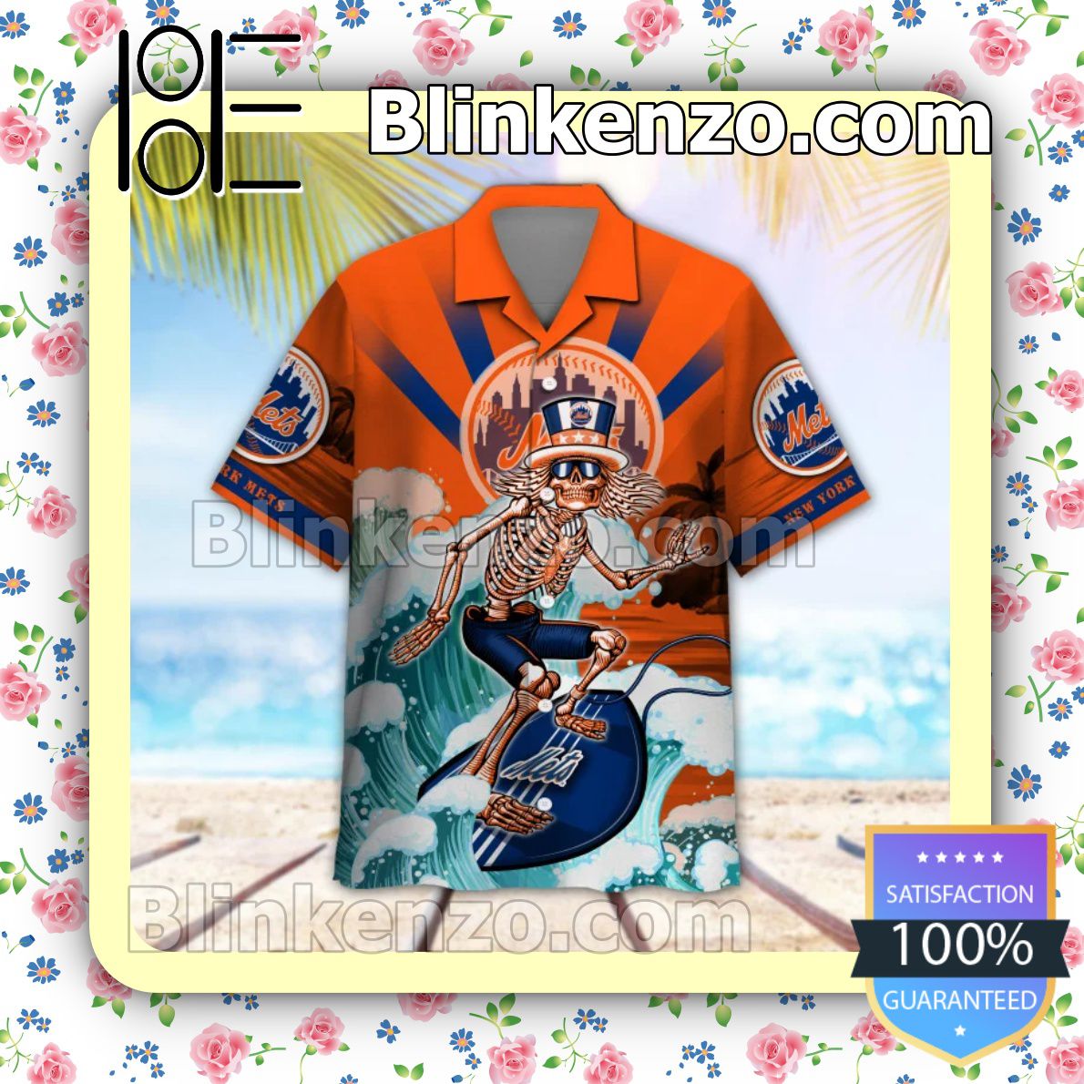 Sale Off MLB New York Mets Grateful Dead Summer Beach Shirt