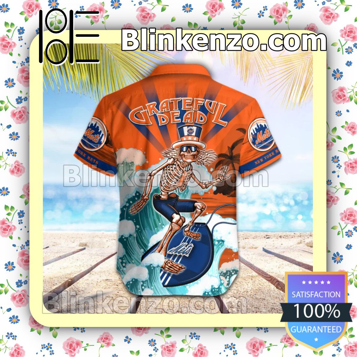 Drop Shipping MLB New York Mets Grateful Dead Summer Beach Shirt