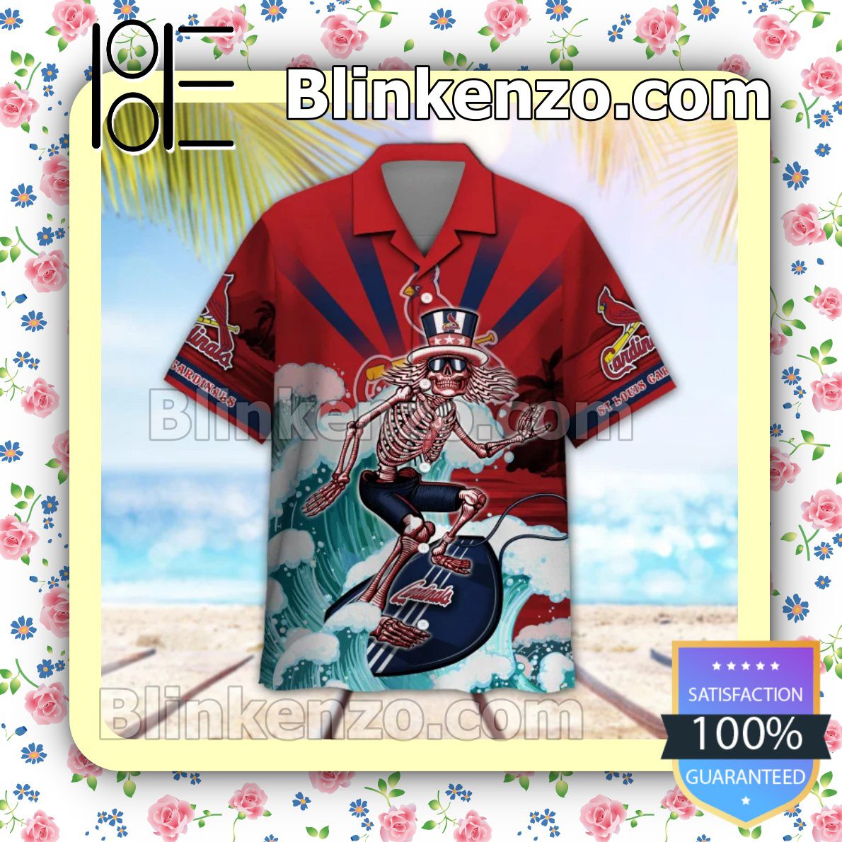Official MLB St Louis Cardinals Grateful Dead Summer Beach Shirt