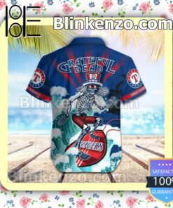 MLB Texas Rangers Grateful Dead Summer Beach Shirt b