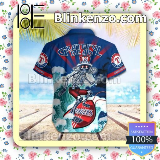 MLB Texas Rangers Grateful Dead Summer Beach Shirt b