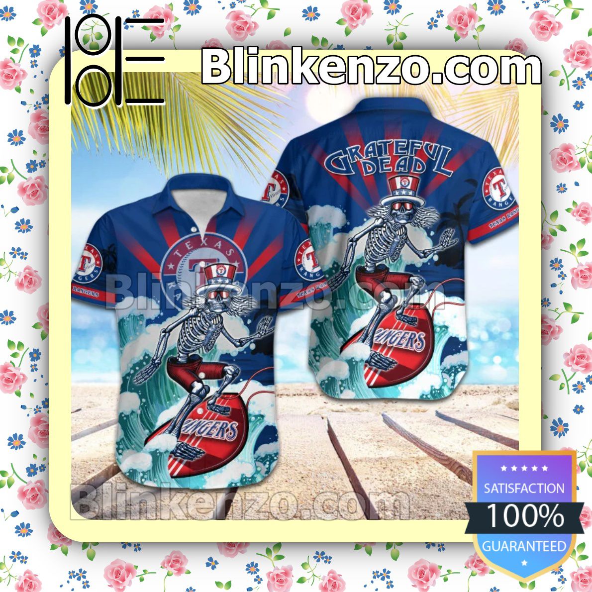 Hot Deal MLB Texas Rangers Grateful Dead Summer Beach Shirt