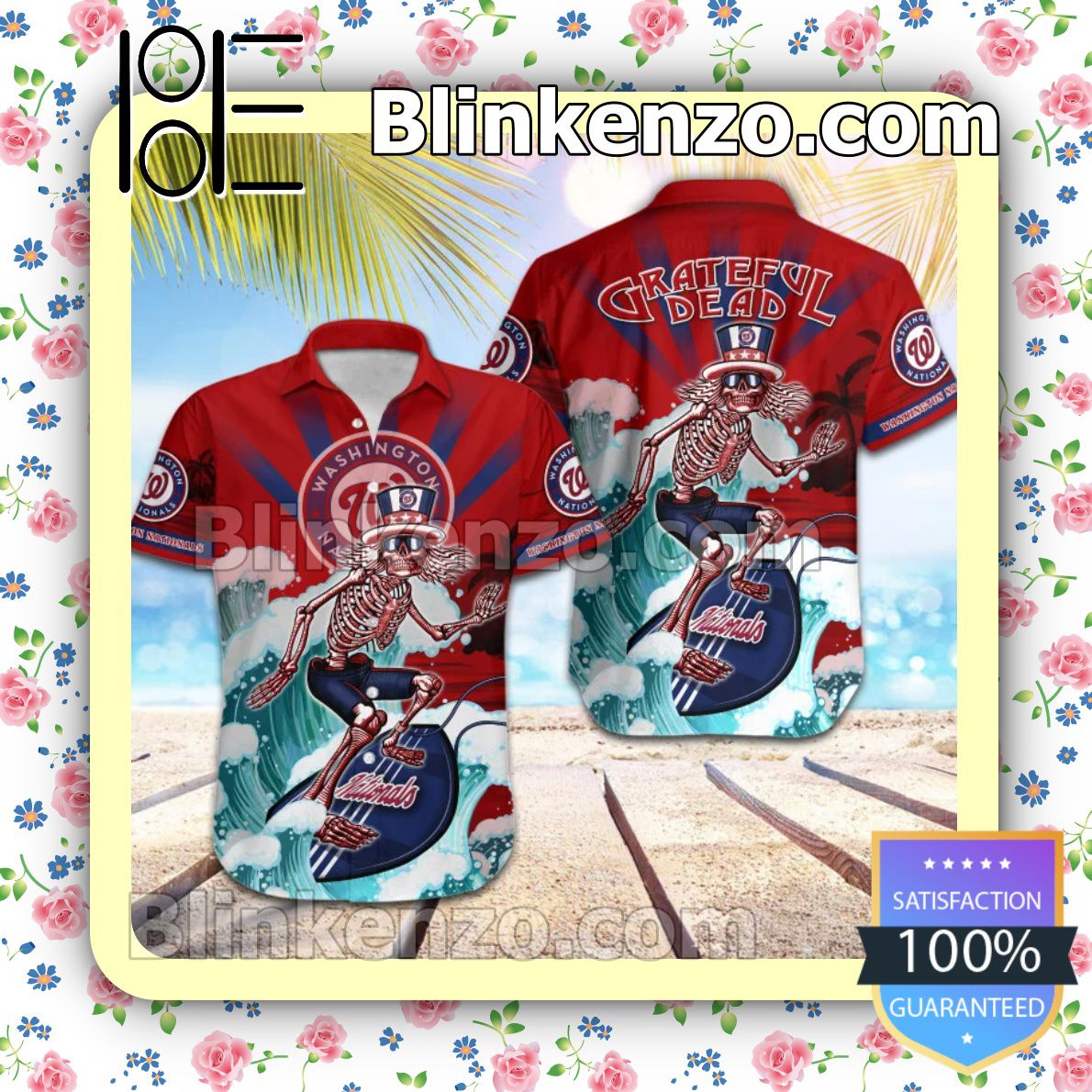 MLB Washington Nationals Grateful Dead Summer Beach Shirt - Blinkenzo