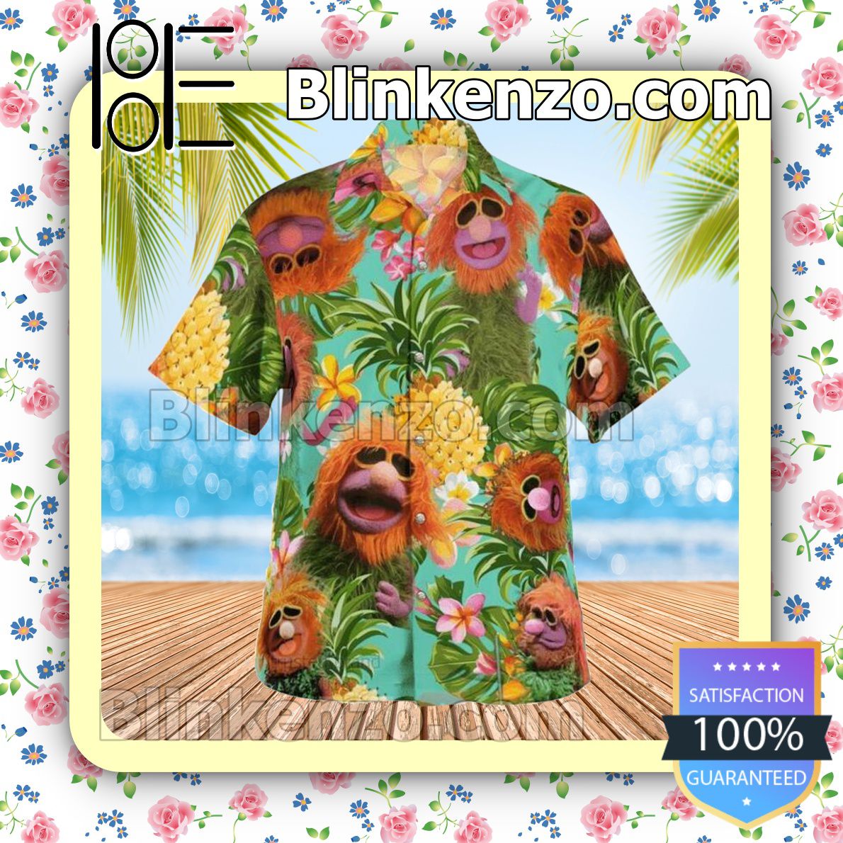 Mahna Mahna The Muppet Tropical Pineapple Beach Shirt