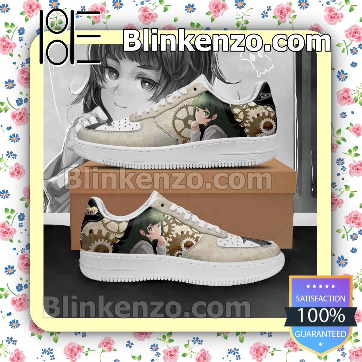 Cheap Maho Hiyajo Steins Gate Anime Nike Air Force Sneakers