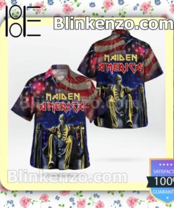 Maiden America 4th Of July Fireworks Casual Button Down Shirts