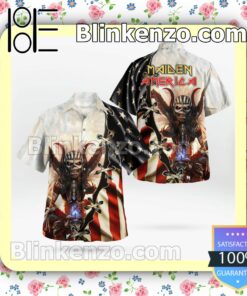 Maiden America The Book Of Soul Casual Button Down Shirts