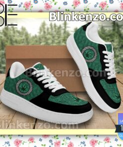 Mandala Green Cannabis Weed Mens Air Force Sneakers