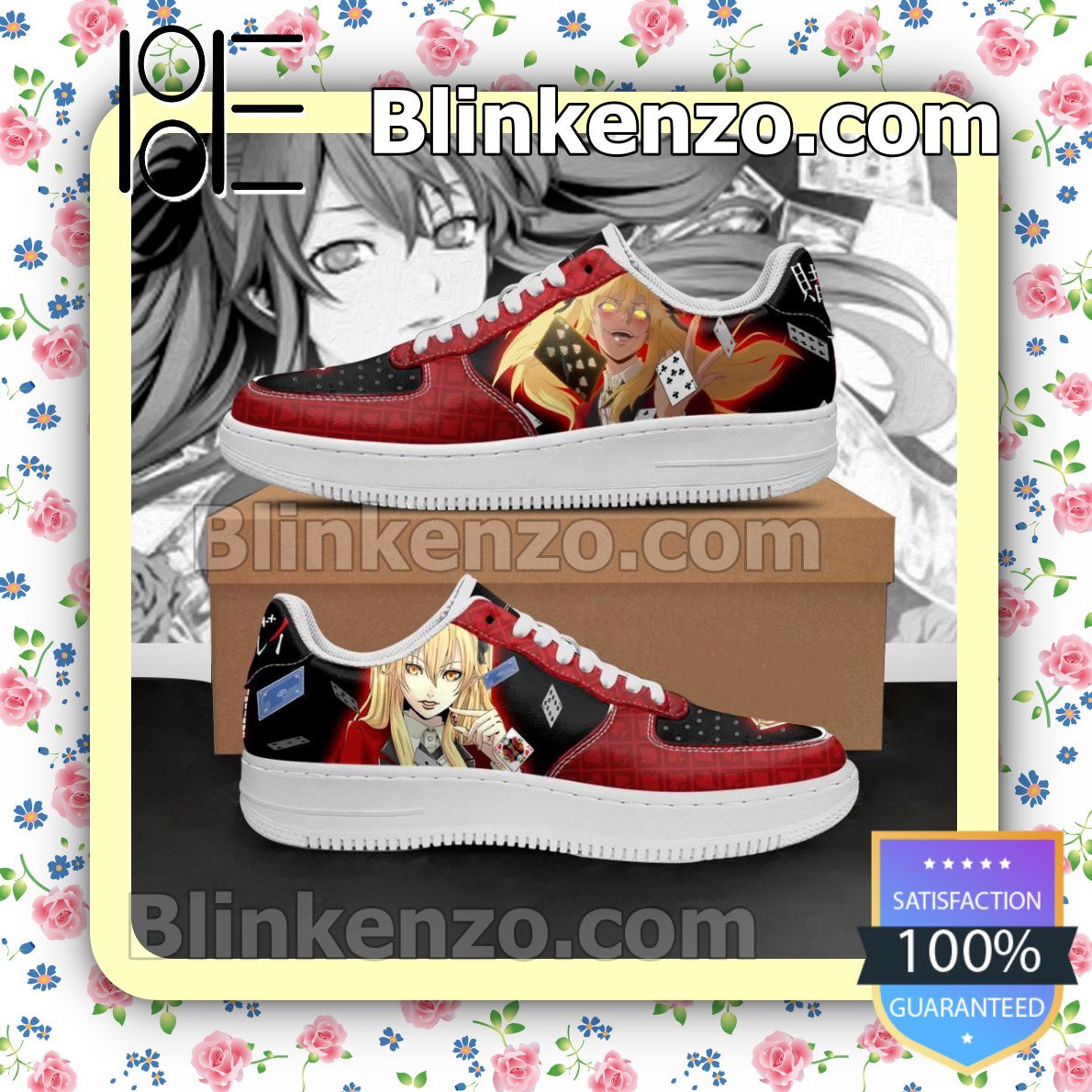 Excellent Mary Saotome Kakegurui Anime Nike Air Force Sneakers