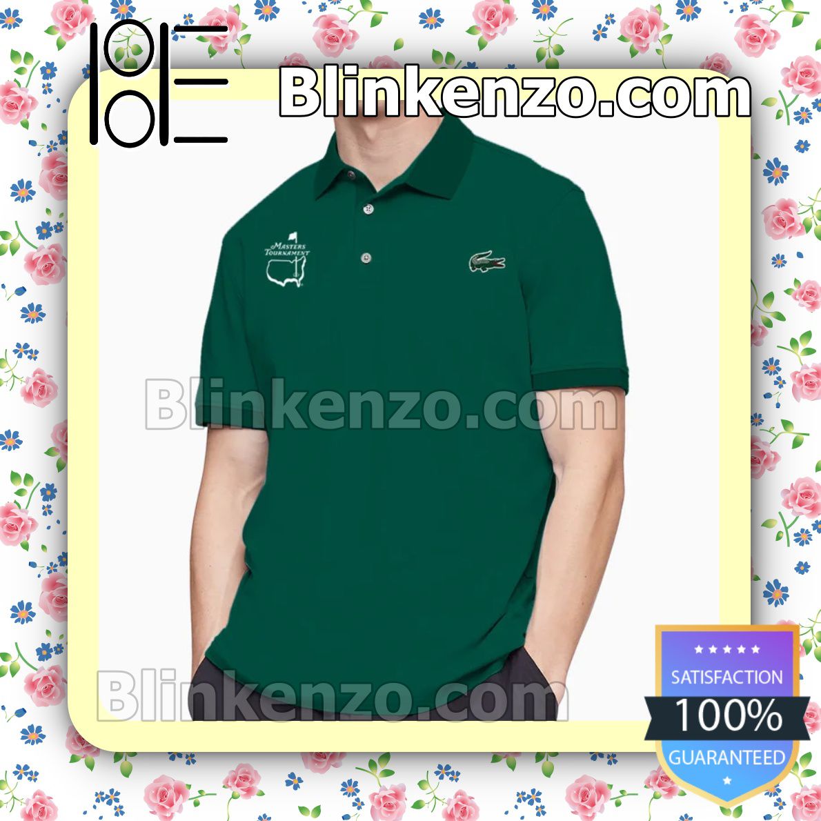 Masters Tournament And Lacoste Green Custom Polo Shirt