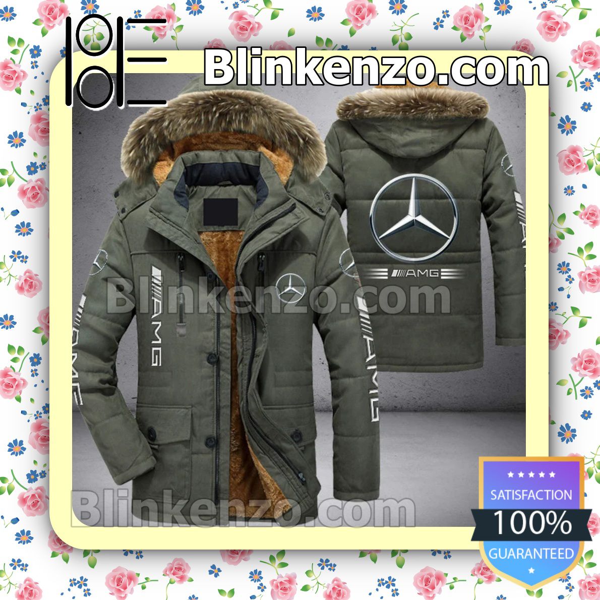 Real Mercedes Amg Company Men Puffer Jacket