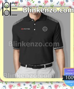 Mercedes Amg Logo Black Custom Polo Shirt
