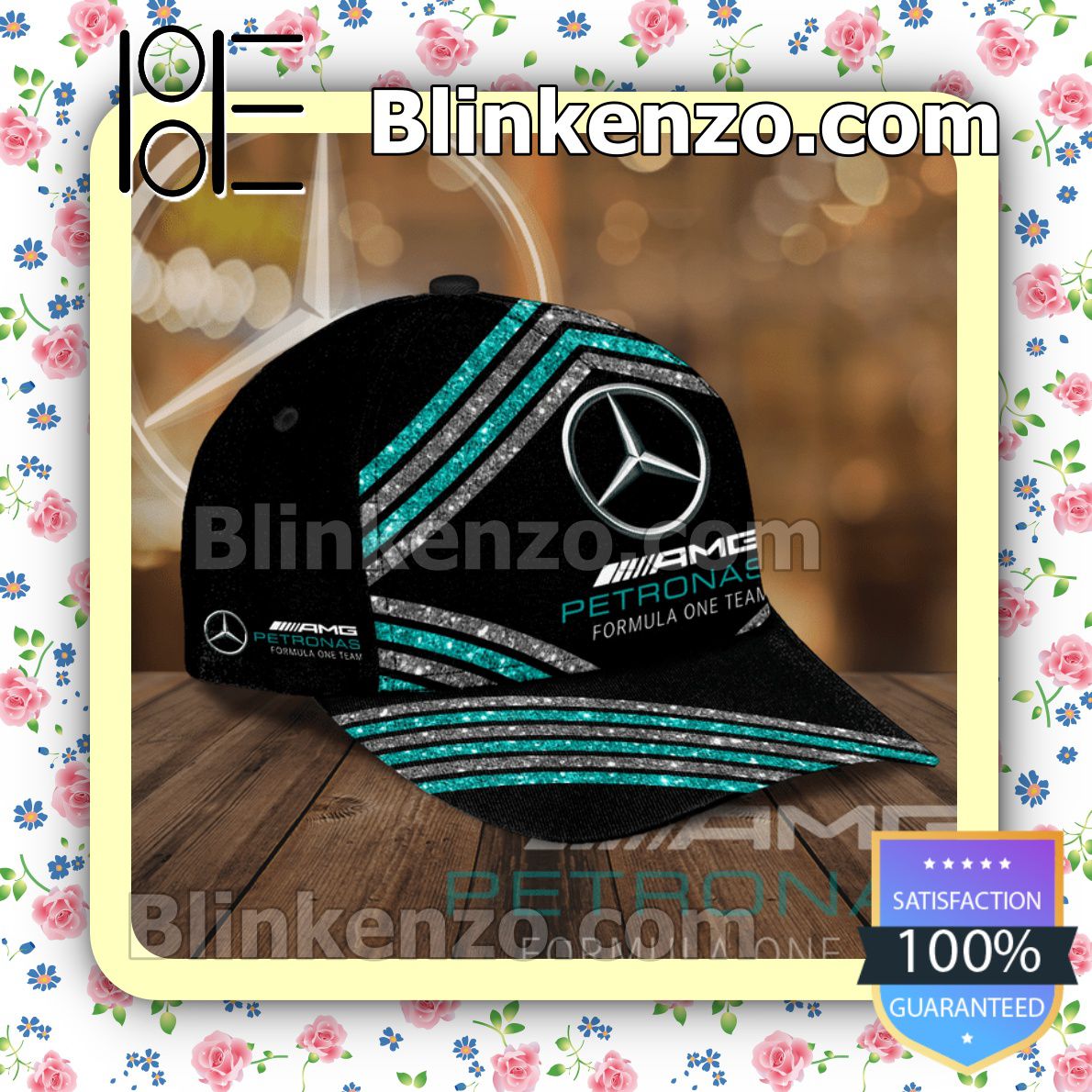 Free Ship Mercedes Amg Petronas Formula One Team Glitter Stripes Baseball Caps Gift For Boyfriend
