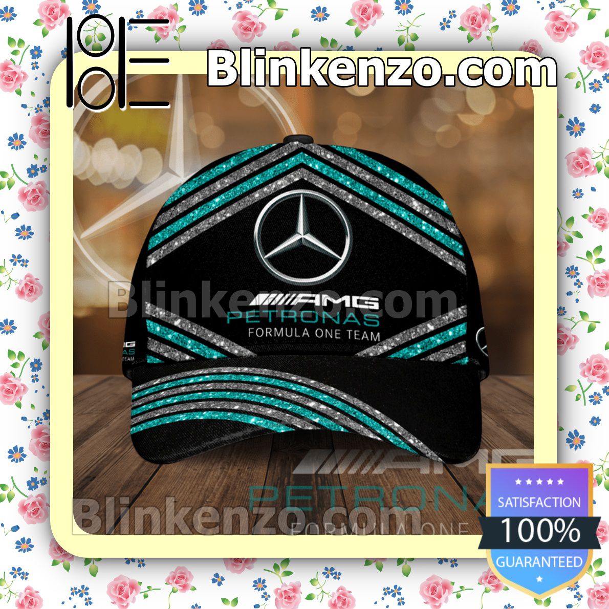 Handmade Mercedes Amg Petronas Formula One Team Glitter Stripes Baseball Caps Gift For Boyfriend