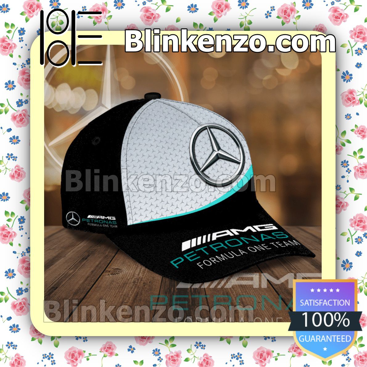 Review Mercedes Logo Printed Amg Petronas Formula One Team Black And Grey Baseball Caps Gift For Boyfriend