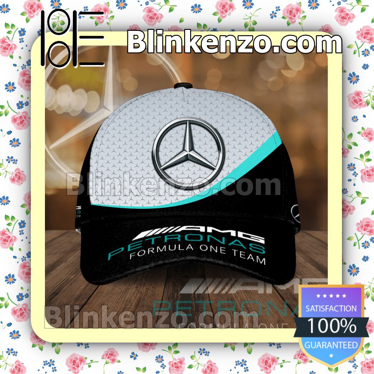 Drop Shipping Mercedes Logo Printed Amg Petronas Formula One Team Black And Grey Baseball Caps Gift For Boyfriend