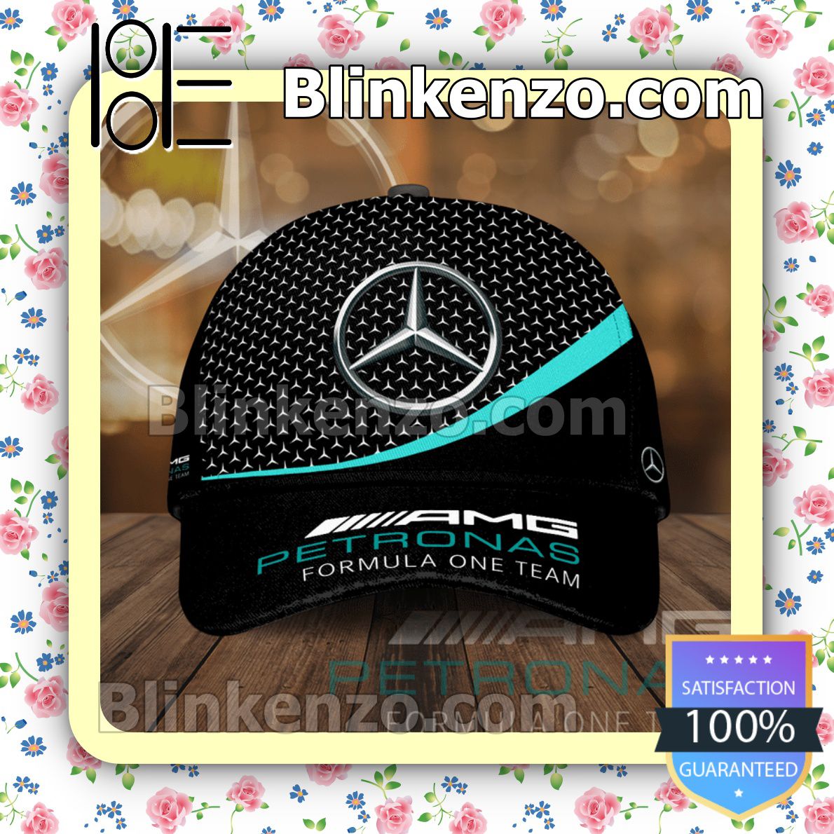 Mercedes Logo Printed Amg Petronas Formula One Team Black Baseball Caps Gift For Boyfriend