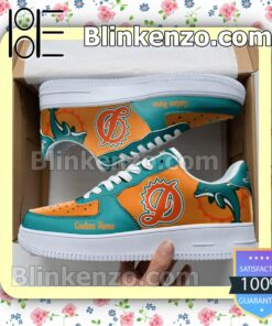 Miami Dolphins Mascot Logo NFL Football Nike Air Force Sneakers