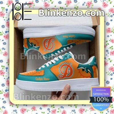 Miami Dolphins Mascot Logo NFL Football Nike Air Force Sneakers