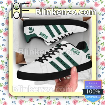 Michigan State Spartans Logo Print Low Top Shoes