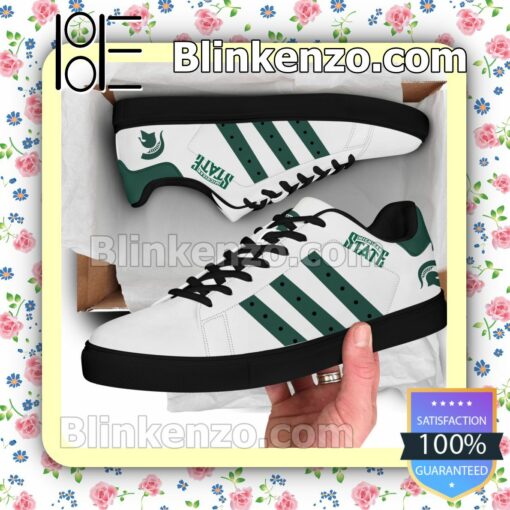 Michigan State Spartans Logo Print Low Top Shoes