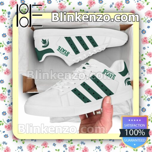 Michigan State Spartans Logo Print Low Top Shoes a