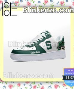 Michigan State Spartans Mascot Logo NCAA Nike Air Force Sneakers a