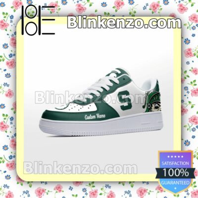 Michigan State Spartans Mascot Logo NCAA Nike Air Force Sneakers a