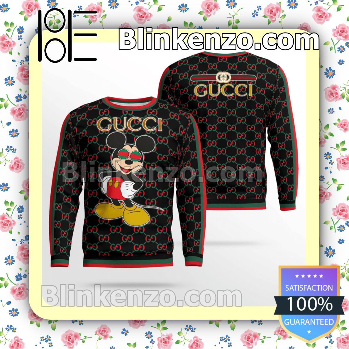 Mickey Mouse Gucci Black Mens Sweater