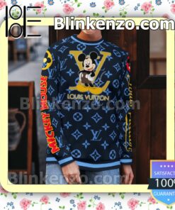 Mickey Mouse Louis Vuitton Blue Monogram Mens Sweater b