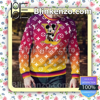 Mickey Mouse Louis Vuitton Monogram Gradient Mens Sweater a