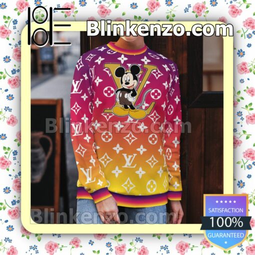 Mickey Mouse Louis Vuitton Monogram Gradient Mens Sweater b