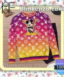 Mickey Mouse Louis Vuitton Monogram Gradient Mens Sweater c