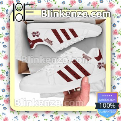 Mississippi State Bulldogs Logo Print Low Top Shoes a