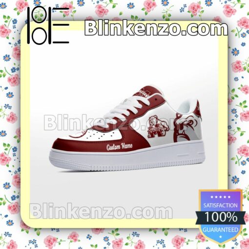 Mississippi State Bulldogs Mascot Logo NCAA Nike Air Force Sneakers a